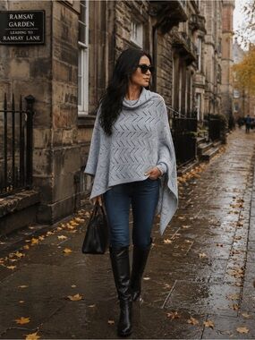 Cashmere Tesma Cashmere Made in Italy Knit Poncho.